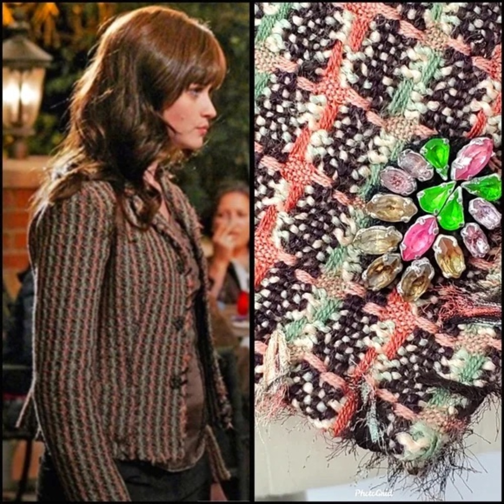 Y2K RARE 2000 Elie Tahari Tweed Jacket Gilmore Girls Rory Gilmore Alexis Bledel